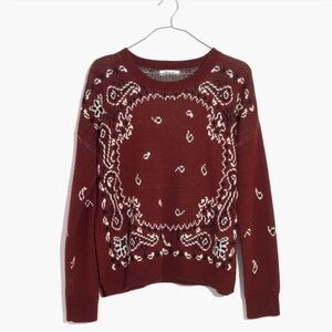 Women's Burgundy Paisley Sweater